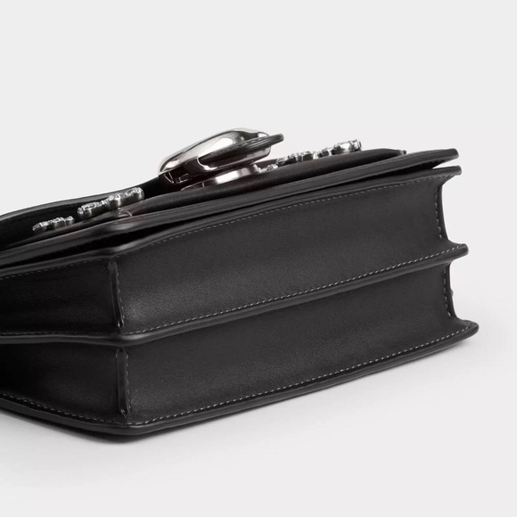 Coach Tabby Shoulder Bag 20 with Crystals Silver/Black Glovetanned Leather NWT - Picture 12 of 16